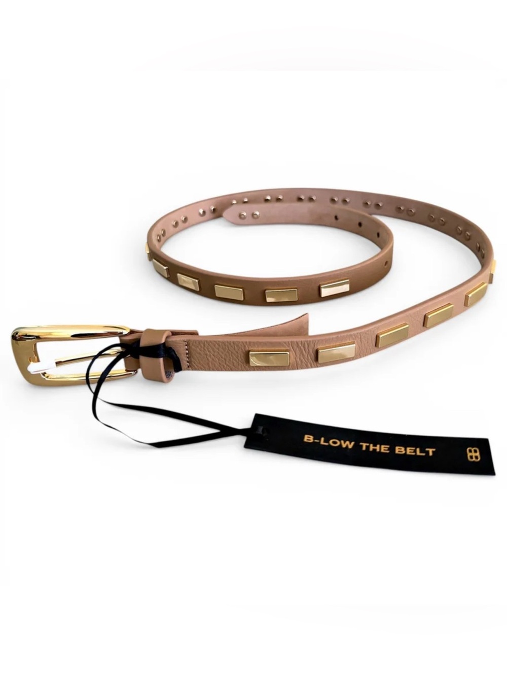 NWT B Low The Belt Tan Leather Lowen Belt with Gold Hardware